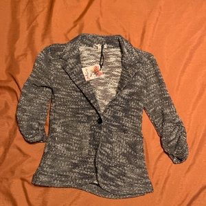 About A Girl Womens Stretch Knit Comfy Cardigan Blazer Gray All Season Size XS